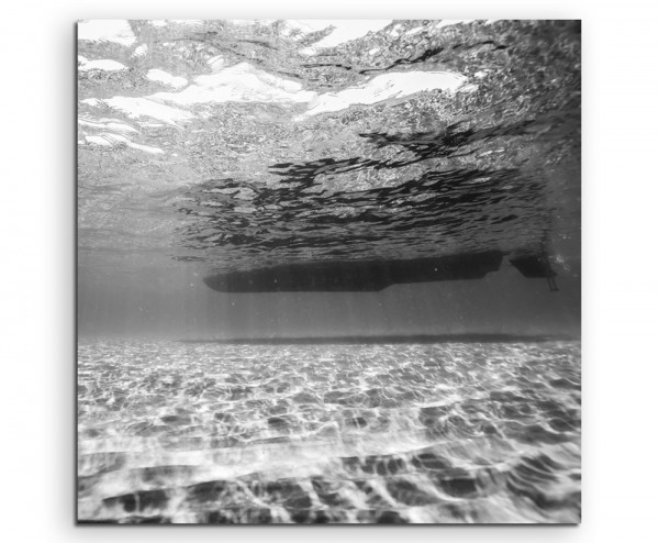 Künstlerische Fotografie – Unterwasserbild eines Boots auf Leinwand