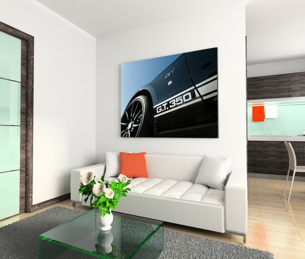 120x80cm Wandbild Shelby Mustang Auto Nahaufnahme