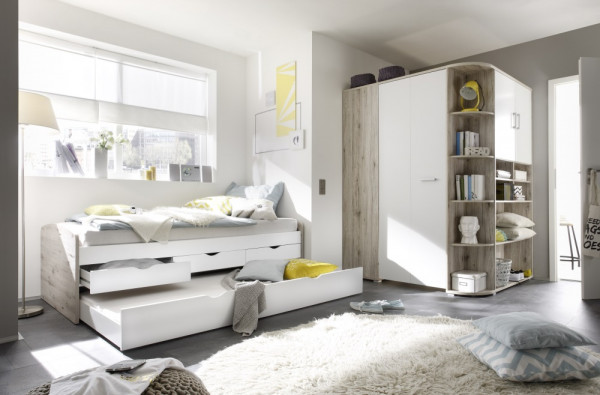 Jugendzimmer Nessi in Sandeiche und Weiß 2 teilig +++ von möbel-direkt+++ schnell und günstig