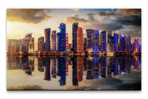 Bilder XXL Qatar Skyline Wandbild auf Leinwand