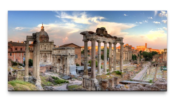 Bilder XXL Panorama antikes Rom 50x100cm Wandbild auf Leinwand