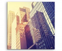 Architekturfotografie – Wolkenkratzer in Manhatten, NYC, USA auf Leinwand