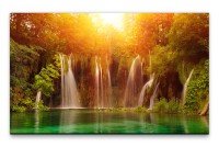 Bilder XXL Wasserfall im Wald Wandbild auf Leinwand
