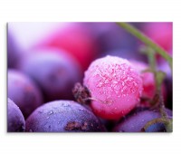 120x80cm Wandbild Beeren Frost Nahaufnahme