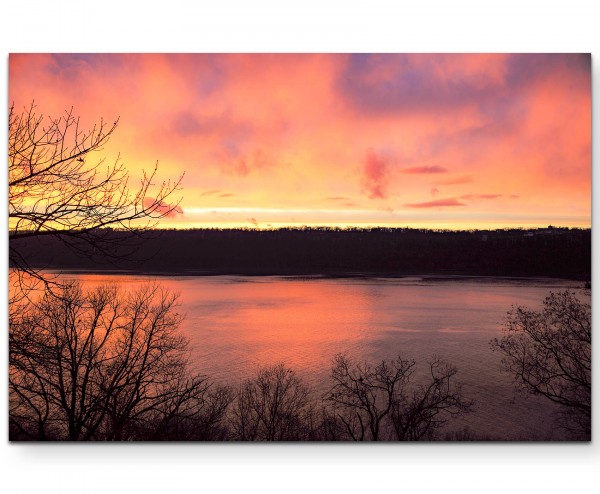 Herbstlicher Sonnenuntergang - Leinwandbild