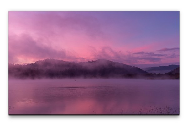 Bilder XXL See im Nebel Wandbild auf Leinwand