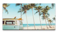 Bilder XXL Alter Bulli an tropischem Strand 50x100cm Wandbild auf Leinwand