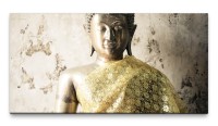 Bilder XXL Buddhafigur Bronze 50x100cm Wandbild auf Leinwand