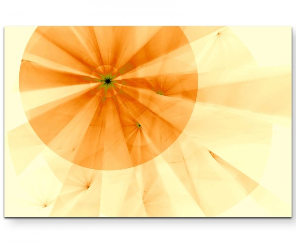 Abstraktes Bild  Fokus orange + zitronengelbe Streifen - Leinwandbild