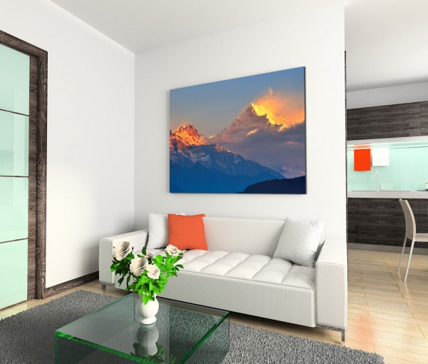 120x80cm Wandbild Himalaya Gebirge Schnee Sonnenaufgang