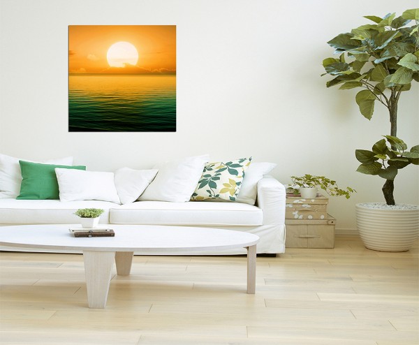 80x80cm Sonnenuntergang Meer Natur