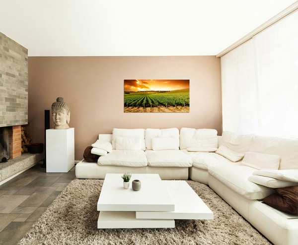 120x60cm Weinrebe Landschaft Himmel Sonne