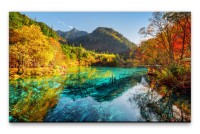 Bilder XXL Chinesischer Bergsee Wandbild auf Leinwand