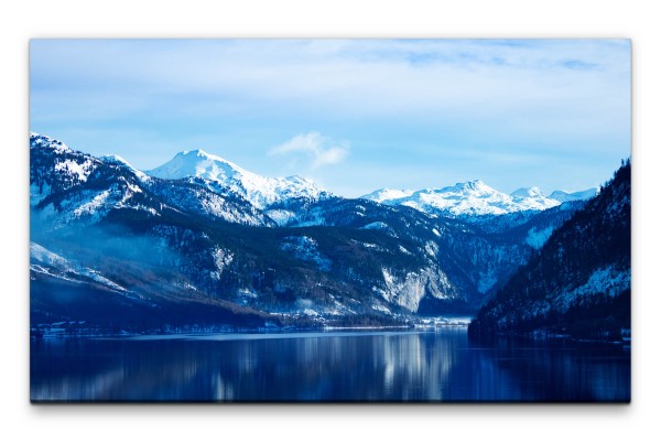 Bilder XXL Schneebedeckte Berge Wandbild auf Leinwand