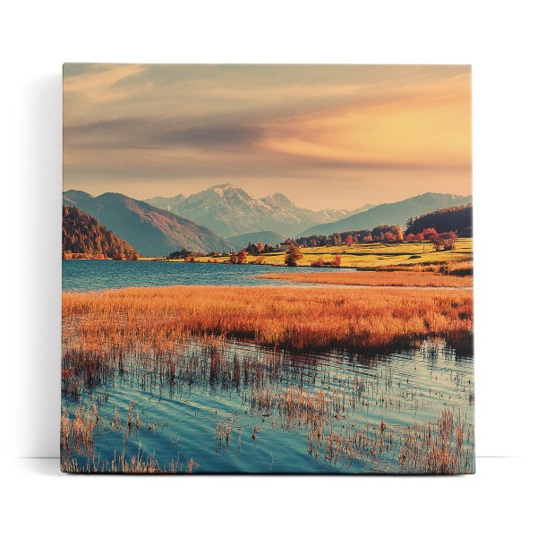 Berge Natur Landschaft See Wälder Gebirge Sonnenuntergang