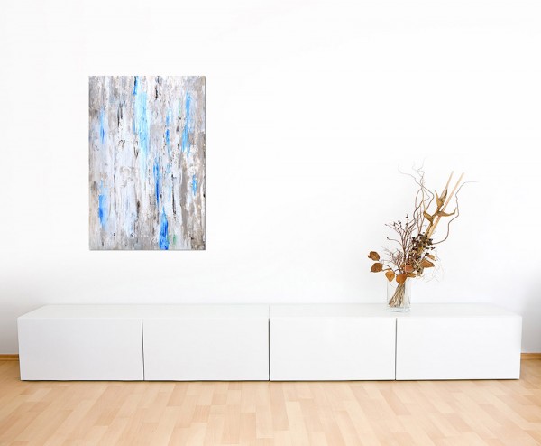 120x80cm Kunst Malerei abstrakt braun/blau