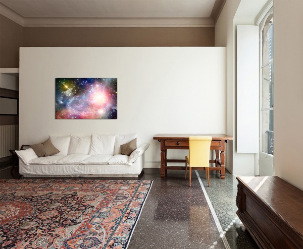 120x80cm Sterne Planet Galaxie Weltall