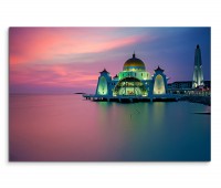 120x80cm Wandbild Moschee Meer Sonnenuntergang Lichter