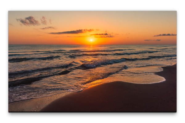 Bilder XXL Bunter Himmel am Meer Wandbild auf Leinwand