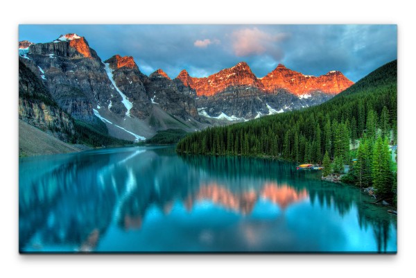 Bilder XXL Moraine Lake bei Sonnenaufgang Wandbild auf Leinwand