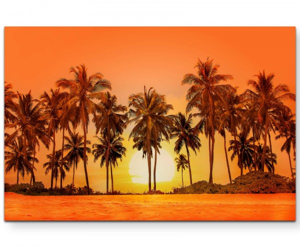 Palmen im Sonnenuntergang, Sri Lanka - Leinwandbild