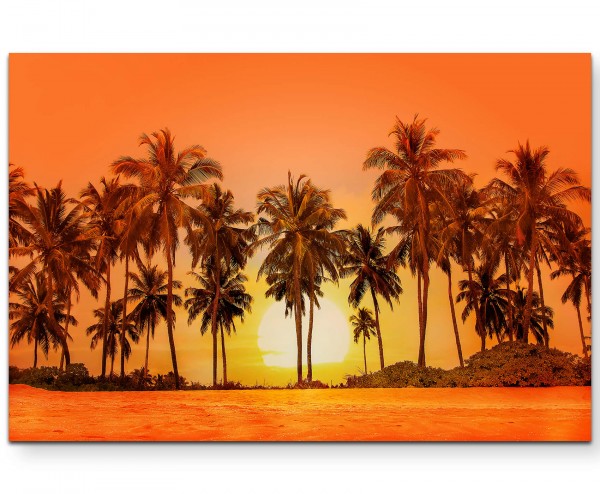 Palmen im Sonnenuntergang, Sri Lanka - Leinwandbild