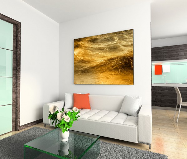 120x80cm Wandbild Wellen Sturm Meer Ozean Wolken