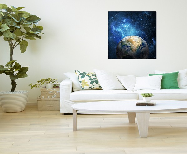 80x80cm Galaxis Erde Weltall Sterne