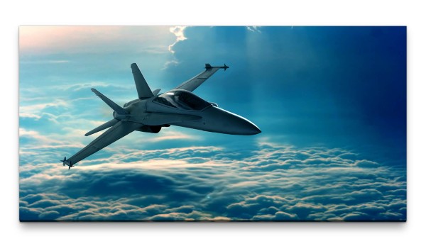 Bilder XXL Kampfjet im Flug 50x100cm Wandbild auf Leinwand
