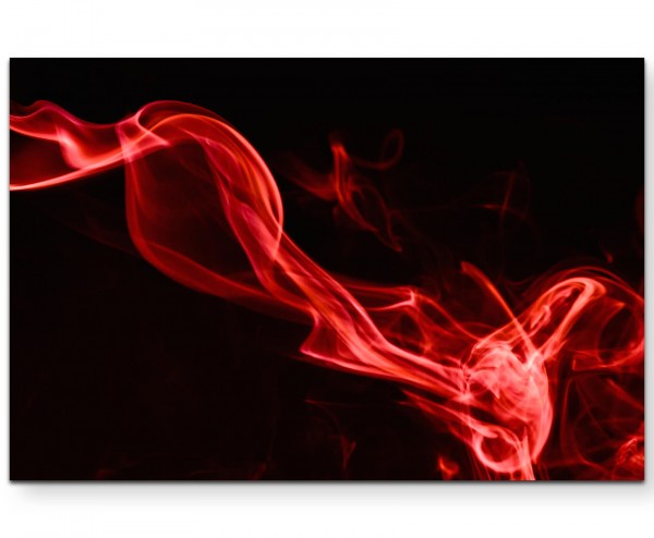 Roter Rauch vor schwarzem Hintergrund - Leinwandbild