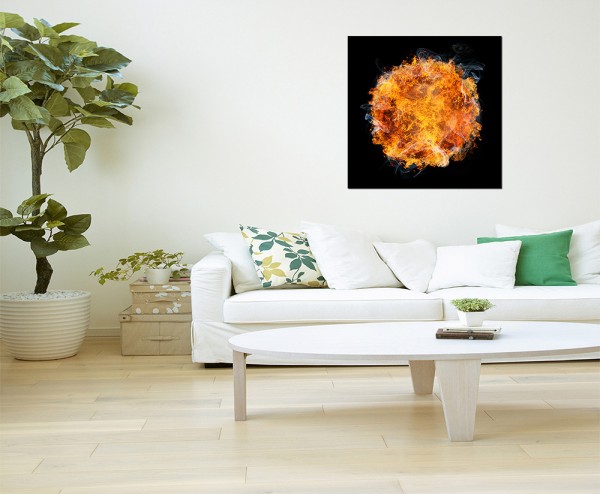 80x80cm Feuer Ball Kugel Rauch