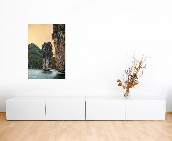 120x60cm Halong Bay Vietnam Felsen Wasser