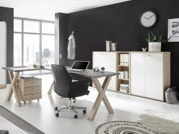 Büro Mister Office in Eiche und Weiß von Mäusbacher Möbel komplett Set