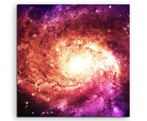 Illustration – Magenta Galaxie auf Leinwand