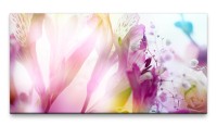 Bilder XXL rosa Blumen Nahaufnahme 50x100cm Wandbild auf Leinwand
