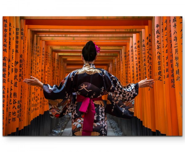 Kyoto japanische Frau - Leinwandbild