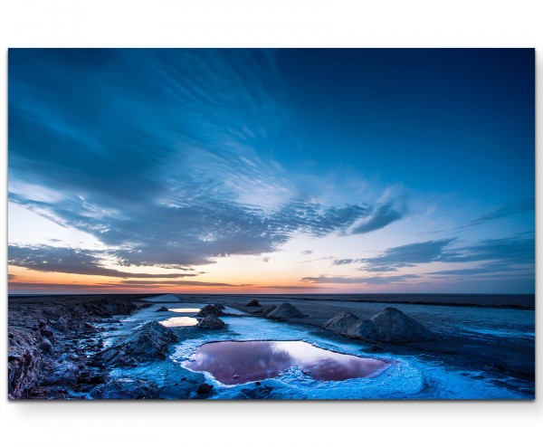 Chott del Djerid Tunesien, Sonnenuntergang - Leinwandbild