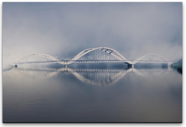 Brücke über einem Fluss Wandbild in verschiedenen Größen