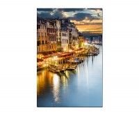 120x60cm Venedig Wasserkanal Boote Häuser Himmel