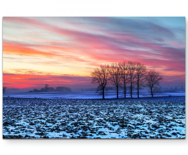 Landschaftsfotografie  idyllischer Sonnenuntergang über den Feldern - Leinwandbild