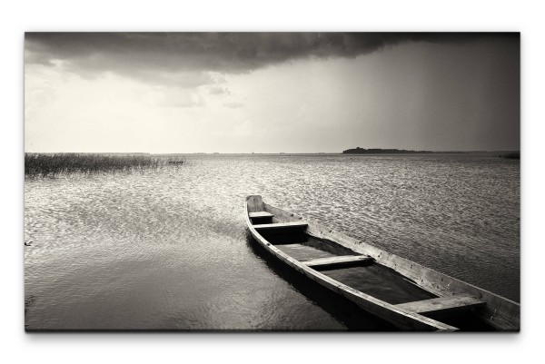 Bilder XXL Boot schwarz weiss Wandbild auf Leinwand