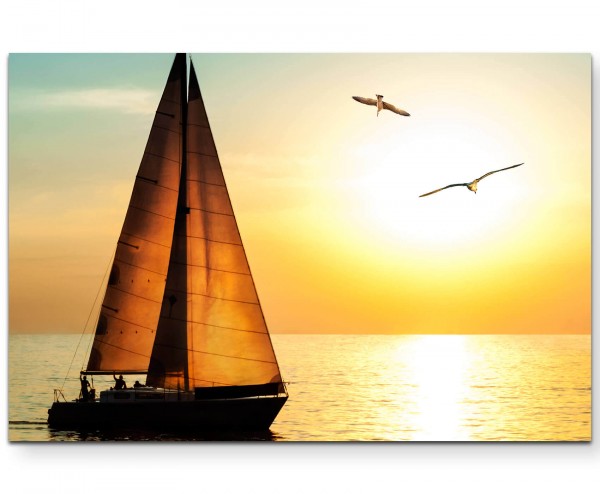 Fotografie Yacht im Sonnenuntergang - Leinwandbild