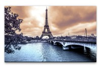 Bilder XXL Eiffelturm mit Brücke Wandbild auf Leinwand