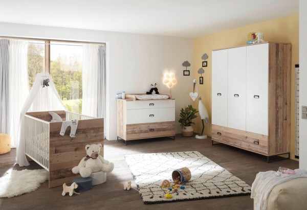 Babyzimmer Ronny in Old Style hell- Weiß 6 teiliges Megaset +++ von möbel-direkt+++ schnell und günstig