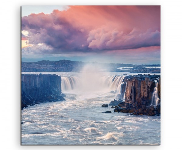 Landschaftsfotografie – Wasserfall im Jokulsargljufur Nationalpark, Island auf Leinwand