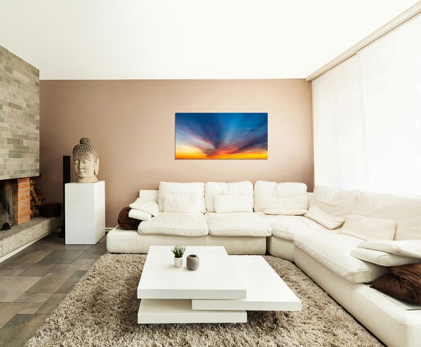 120x80cm Himmel Wolkenschleier Sonnenuntergang