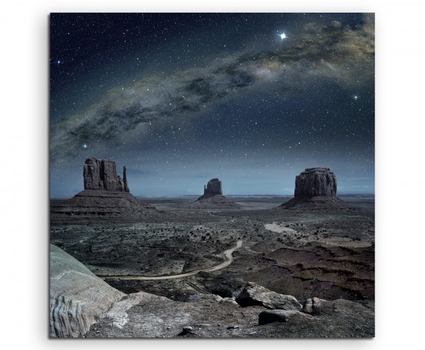 Landschaftsfotografie Milchstraße über Monument Valley auf Leinwand exklusives Wandbild moderne F
