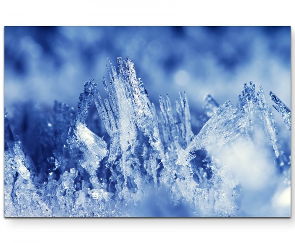 Fotografie  Eiskristalle in Blautönen - Leinwandbild