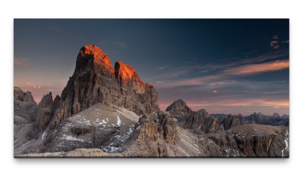 Bilder XXL Sonnenschein in den Dolomiten 50x100cm Wandbild auf Leinwand