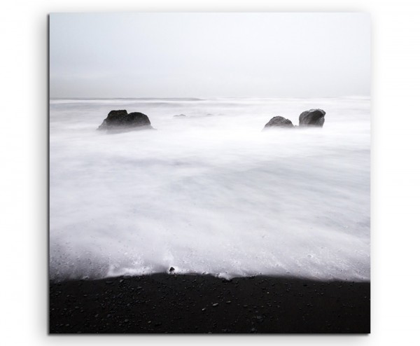 Landschaftsfotografie – Wihnteraussicht am Meer, Island auf Leinwand